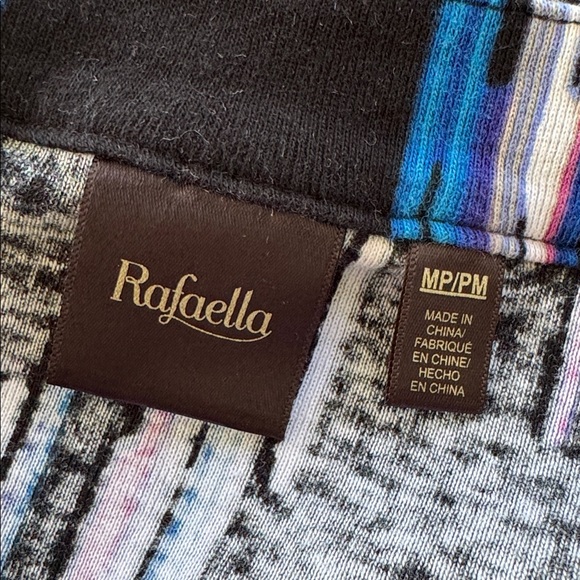 Rafaella purple stripe beaded keyhole neckline 3/4 sleeve cotton top size MP - Picture 10 of 11